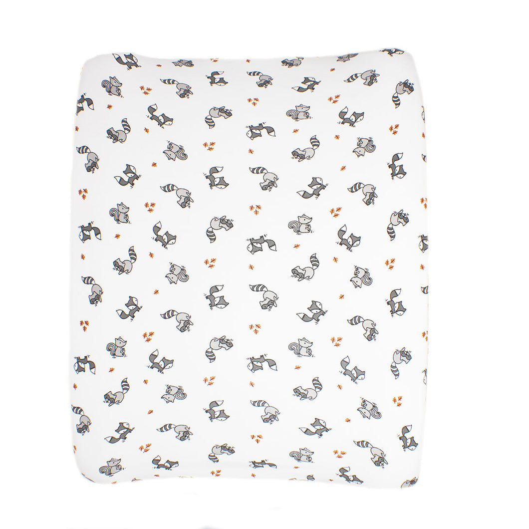 little acorn | 2 in 1 Moses Basket Fitted Sheet / Changing Mat Cover - Woodland Animals