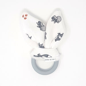 little acorn | Woodland Animals Silicone Teether (grey or white)