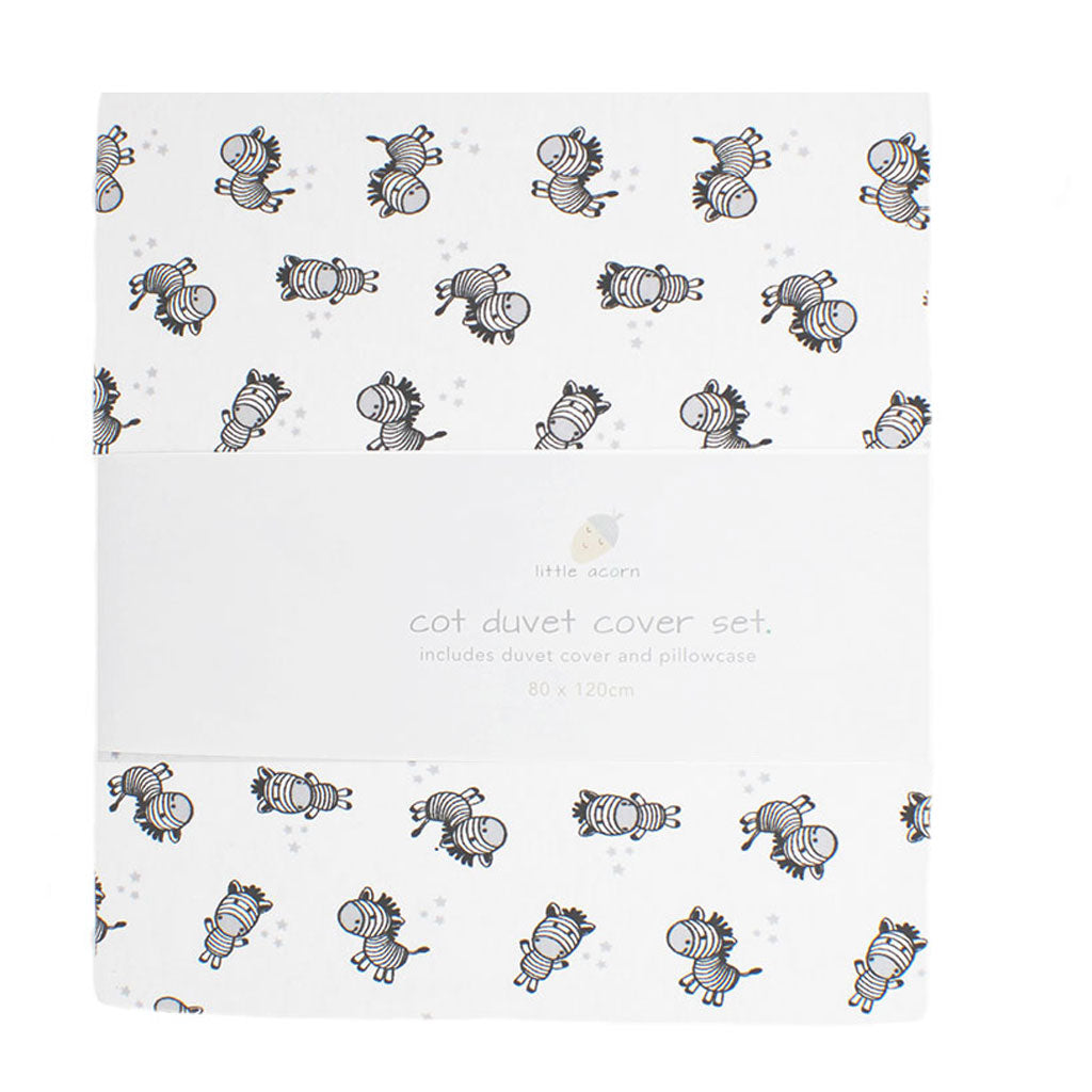 little acorn | Zebra Cot Duvet Cover Set