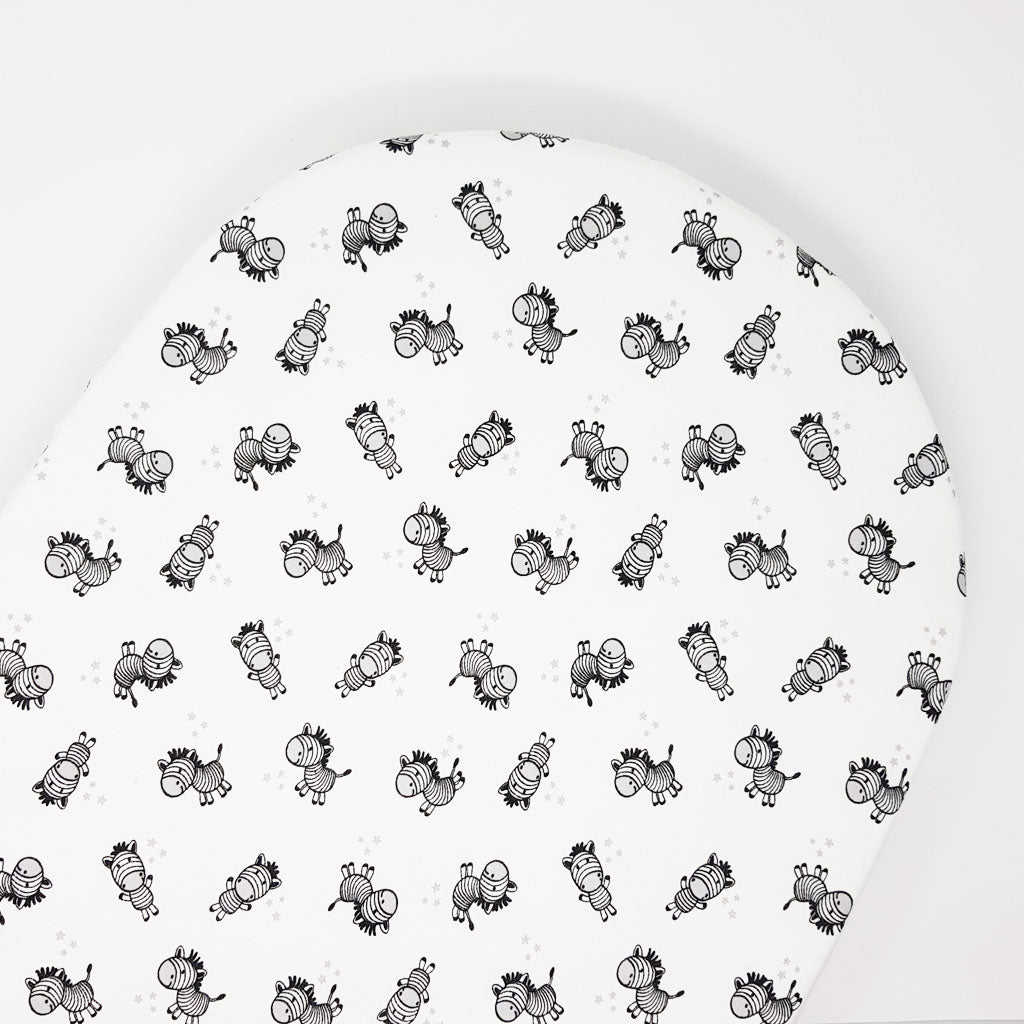 little acorn | Moses Basket Zany Zebra Cot Fitted Sheet - Babes & Kids Cot Baby Bedding