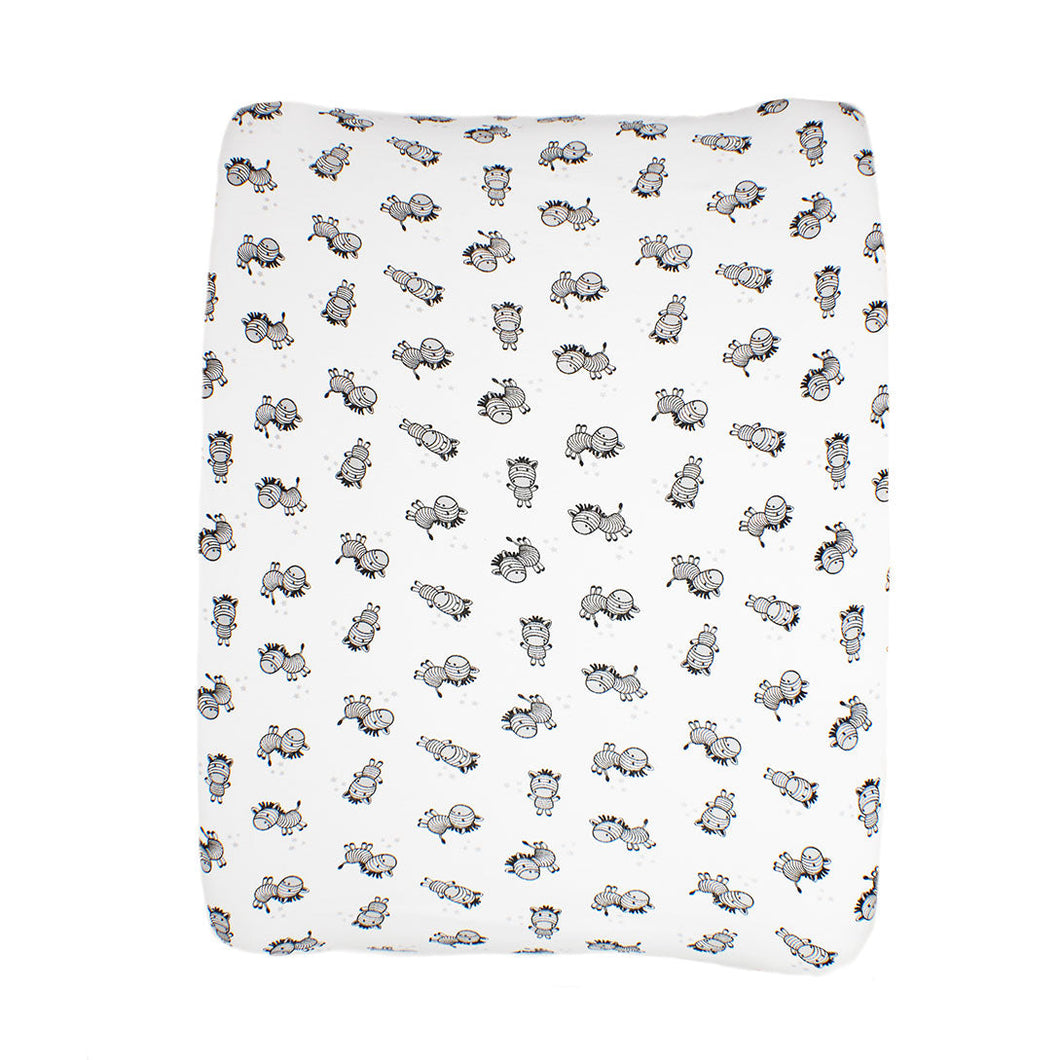 little acorn | 2 in 1 Moses Basket Fitted Sheet / Changing Mat Cover - Zebras