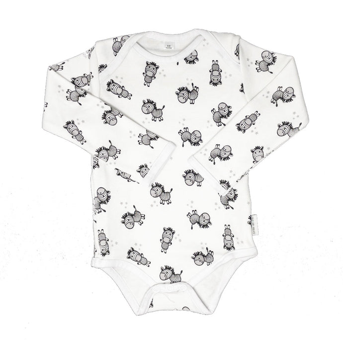little acorn - Long Sleeve Zebra Onsie  / Bodysuit