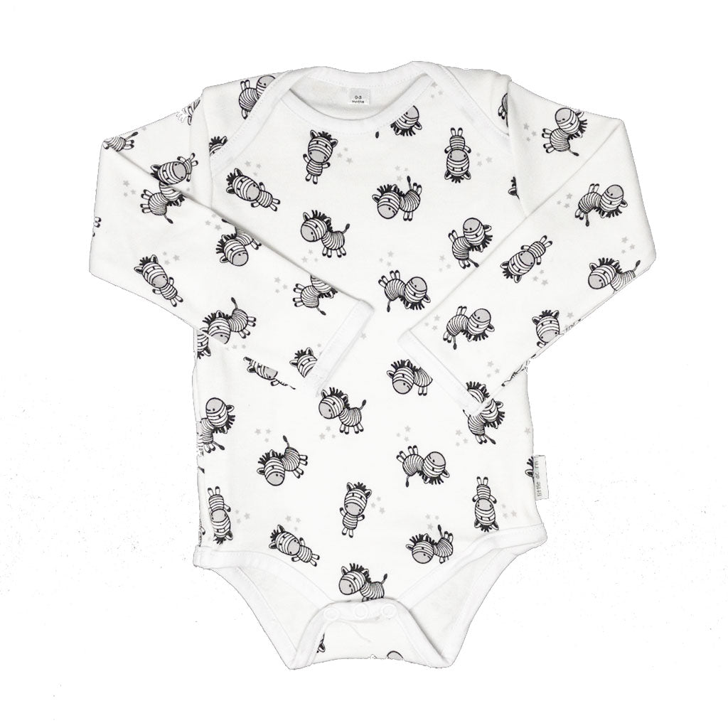 little acorn - Long Sleeve Zebra Onsie  / Bodysuit