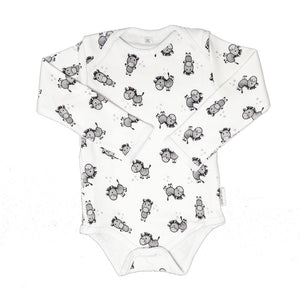 little acorn - Long Sleeve Zebra Onsie  / Bodysuit