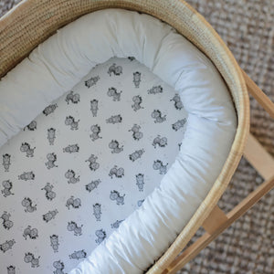 little acorn | 2 in 1 Moses Basket Fitted Sheet / Changing Mat Cover - Zebras