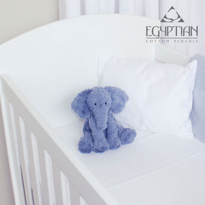 Egyptian Cotton Cot Fitted Sheet - white - Babes & Kids Cot Baby Bedding