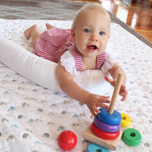 Baby Birds Cot Bumper Cover - blue - Babes & Kids Cot Baby Bedding