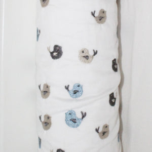 Baby Birds Cot Bumper Cover - blue - Babes & Kids Cot Baby Bedding