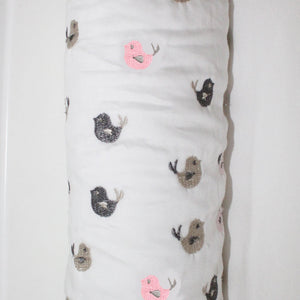 Baby Birds Cot Bumper Cover pink - Babes & Kids Cot Baby Bedding