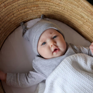 little acorn | 2 in 1 Moses Basket Fitted Sheet / Changing Mat Cover - White