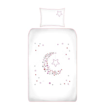 Starry Night Cot Duvet Cover Set - Pink