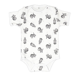 little acorn - Short Sleeve Zebra Onsie  / Bodysuit